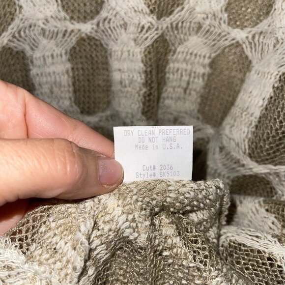 Positano Womens Sweater Size Medium Oversized Lagenlook Cotton Blend Tan White - Picture 9 of 13